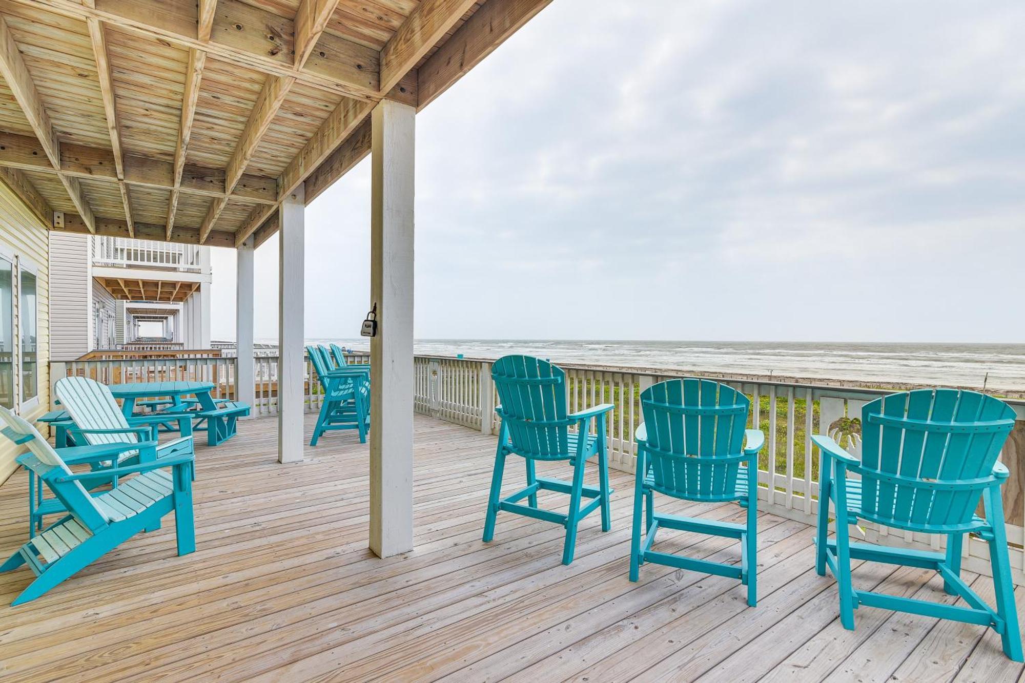 Beachfront Texas Retreat - 2 Decks, Patio And Views! Surfside Beach Zewnętrze zdjęcie